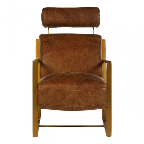 Maryn Rose Gold Lounge Chair, Brown