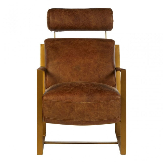Maryn Rose Gold Lounge Chair, Brown