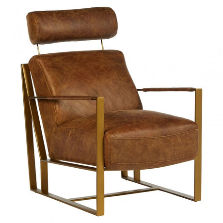 Maryn Rose Gold Lounge Chair, Brown