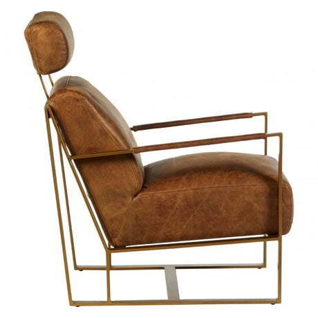 Maryn Rose Gold Lounge Chair, Brown