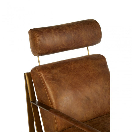 Maryn Rose Gold Lounge Chair, Brown