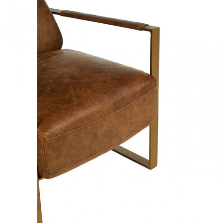 Maryn Rose Gold Lounge Chair, Brown
