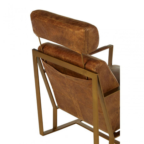 Maryn Rose Gold Lounge Chair, Brown