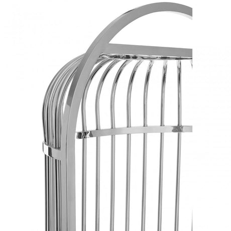 Elisa Silver Finish Dome Cage Chair, Foam, Stainless Steel, Black