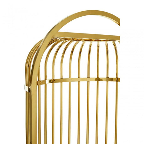 Elisa Gold Finish Dome Cage Chair, Foam, Stainless Steel, Gold