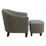 Derby Chair with Footstool, Foam, Rubberwood, Grey