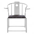 Yasmin Black Velvet & Steel Chair, Sponge, Stainless Steel, Silver
