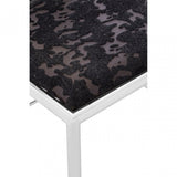 Yasmin Black Velvet & Steel Chair, Sponge, Stainless Steel, Silver