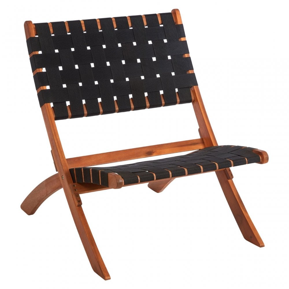 Emilio Woven Chair, Acacia Wood, Nylon, Brown