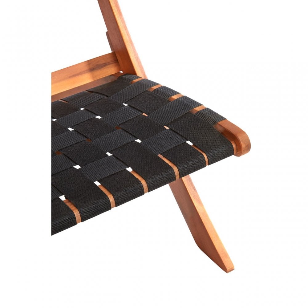 Emilio Woven Chair, Acacia Wood, Nylon, Brown