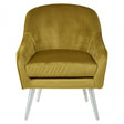 Louxor Mustard Velvet Armchair, Velvet, Wood, Yellow