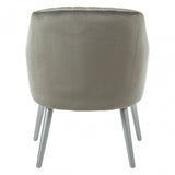 Louxor Grey Fabric Armchair, Wood, Silver