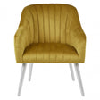Louxor Mustard Fabric Armchair, Velvet, Wood, Yellow