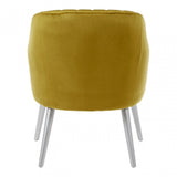 Louxor Mustard Fabric Armchair, Velvet, Wood, Yellow
