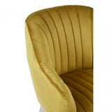 Louxor Mustard Fabric Armchair, Velvet, Wood, Yellow