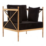 Donal Chair with Rose Gold Lattice Arms, Steel, Velvet, Rose Gold