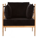 Donal Chair with Rose Gold Lattice Arms, Steel, Velvet, Rose Gold