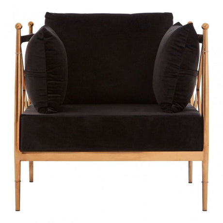 Donal Chair with Rose Gold Lattice Arms, Steel, Velvet, Rose Gold
