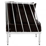 Donal Chair with Silver Finish Tapered Arms, Steel, Velvet