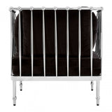 Donal Chair with Silver Finish Tapered Arms, Steel, Velvet