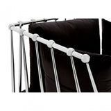 Donal Chair with Silver Finish Tapered Arms, Steel, Velvet