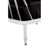 Donal Chair with Silver Finish Tapered Arms, Steel, Velvet
