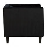Flick Black Velvet Chair, Eucalyptus Wood, Wood, Black