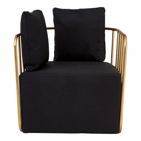 Rosina Chair, Linen, Sponge, Black