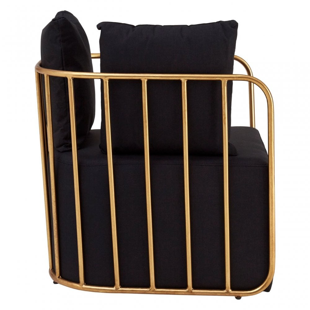 Rosina Chair, Linen, Sponge, Black