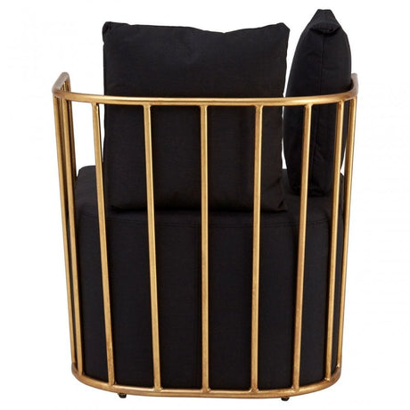 Rosina Chair, Linen, Sponge, Black