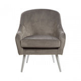 Louxor Grey Velvet Chair, Velvet, Grey