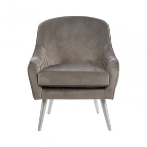 Louxor Grey Velvet Chair, Velvet, Grey