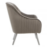 Louxor Grey Velvet Chair, Velvet, Grey