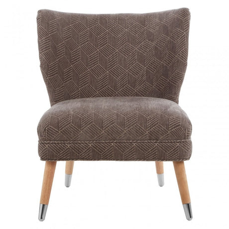 Buffet Regents Grey Chenille Wingback Chair, Wood, Grey