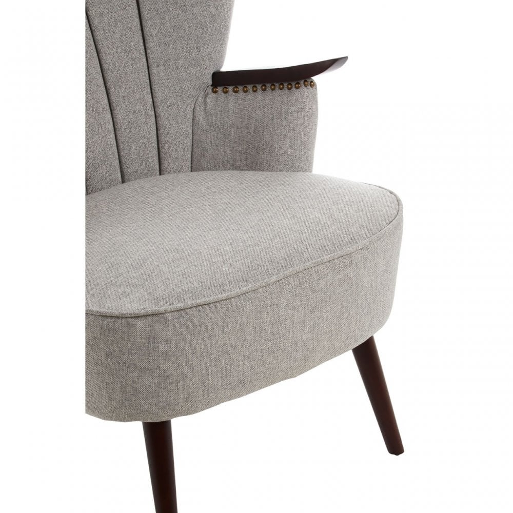 Townhouse Taupe Fabric Armchair, Wood, Grey