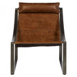 Maryn Light Brown Leather Chair, Leather, Iron, Linen, Brown