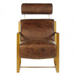Maryn Brown Leather Lounge Chair, Leather, Iron, Brown