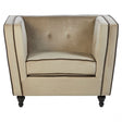 Ferris Mink Velvet Chair, Eucalyptus Wood, Wood, Beige