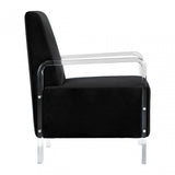 Kirsti Black Velvet Chair, Black