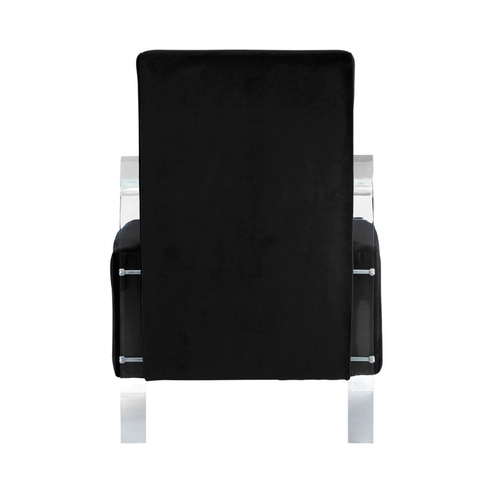 Kirsti Black Velvet Chair, Black