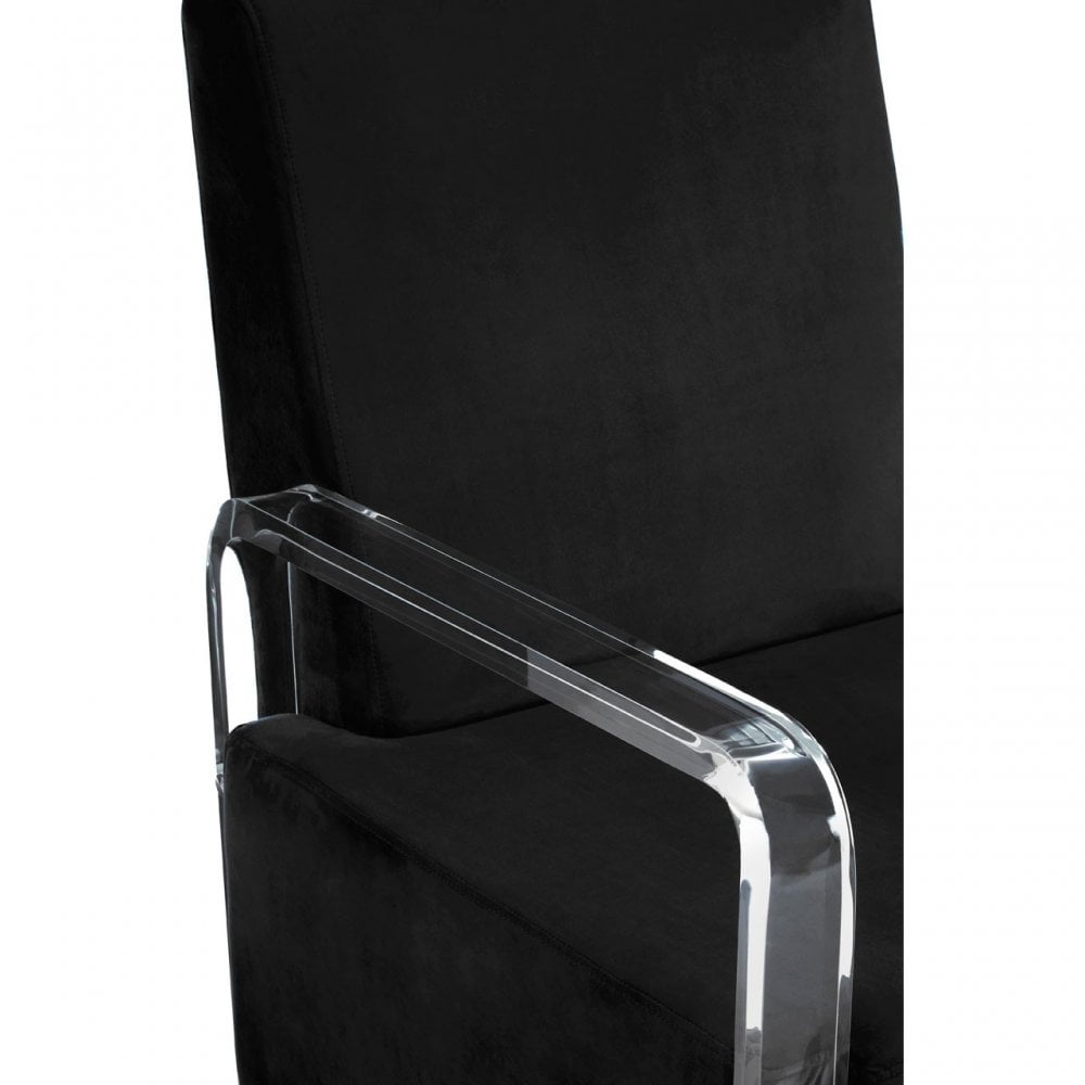 Kirsti Black Velvet Chair, Black