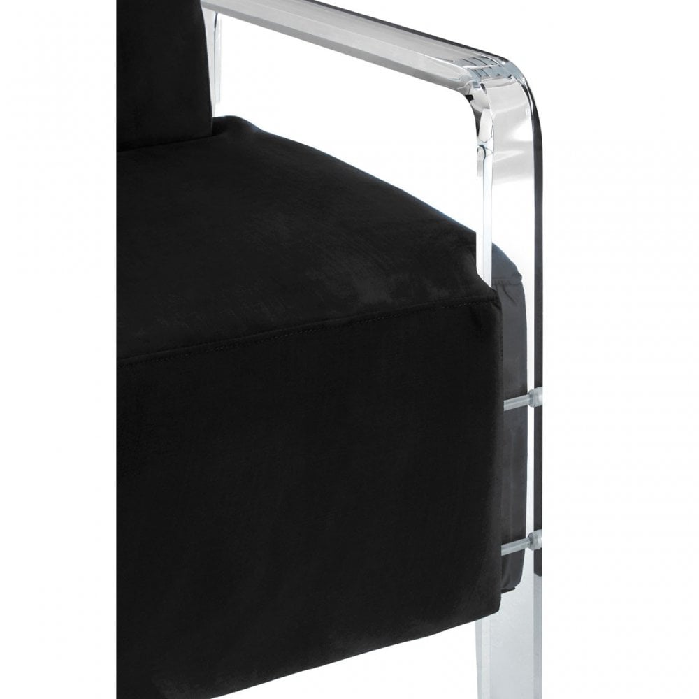 Kirsti Black Velvet Chair, Black