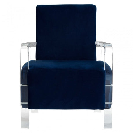 Kirsti Blue Velvet Chair, Blue