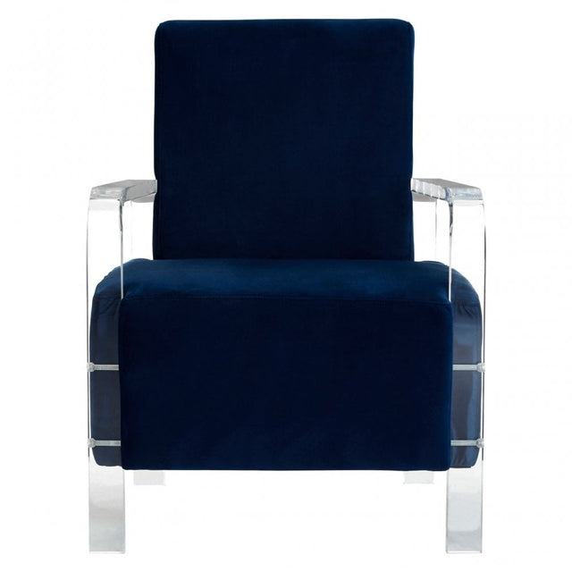 Kirsti Blue Velvet Chair, Blue