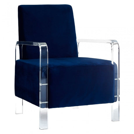 Kirsti Blue Velvet Chair, Blue