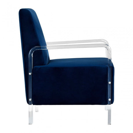 Kirsti Blue Velvet Chair, Blue