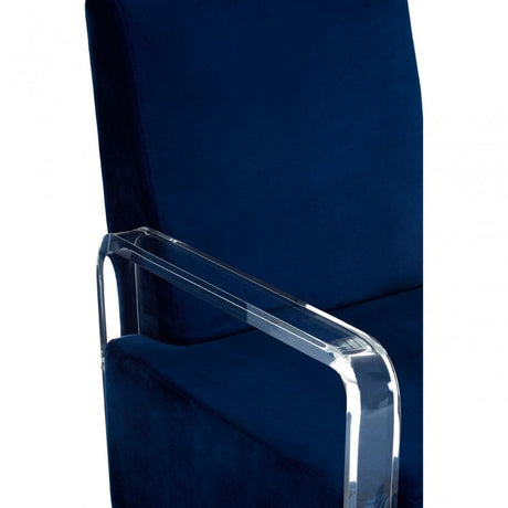 Kirsti Blue Velvet Chair, Blue