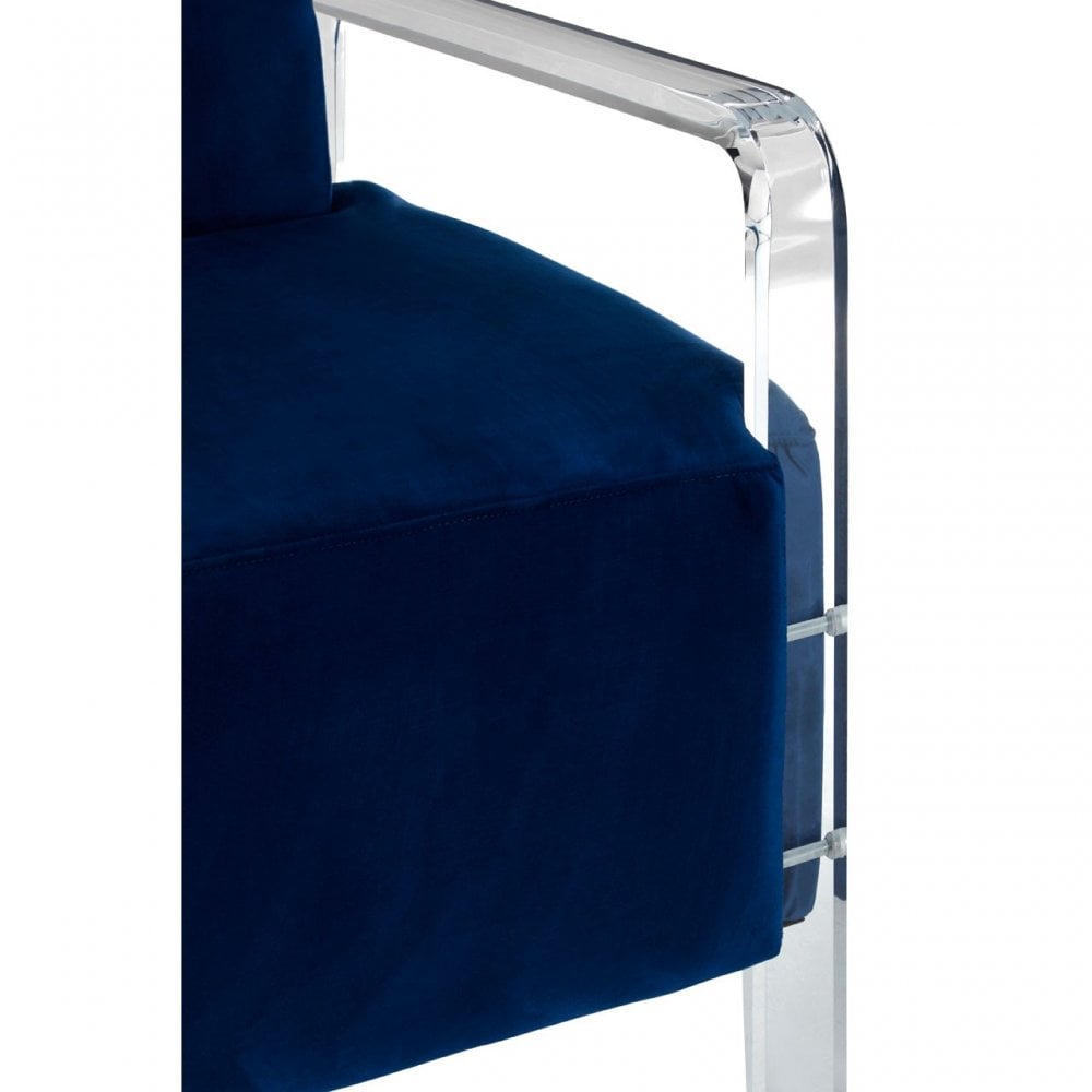 Kirsti Blue Velvet Chair, Blue