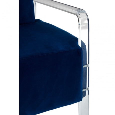 Kirsti Blue Velvet Chair, Blue