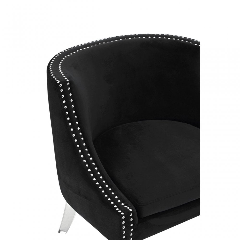 Kirsti Black Curved Chair, Black